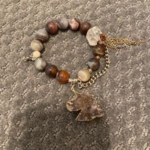 Love thirteen Bracelet with purple crystal unicorn